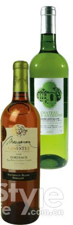 安东尼酒庄干白葡萄酒 2009年；吉娜斯至樽波尔多白葡萄酒 2008年